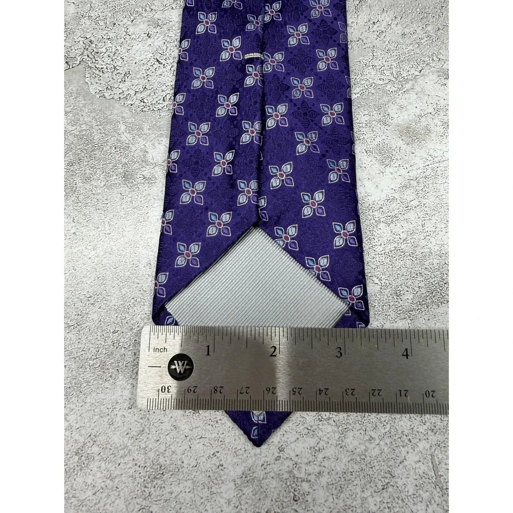 Countess Mara Silk Tie Mens One Size Purple Geometric‎ Made In China Necktie